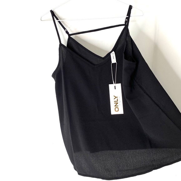 Only Nova Lux Paris Singlet Solid Black Tank Top NWT - Picture 5 of 10